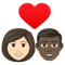 Couple with Heart- Woman- Man- Light Skin Tone- Dark Skin Tone emoji on Emojione